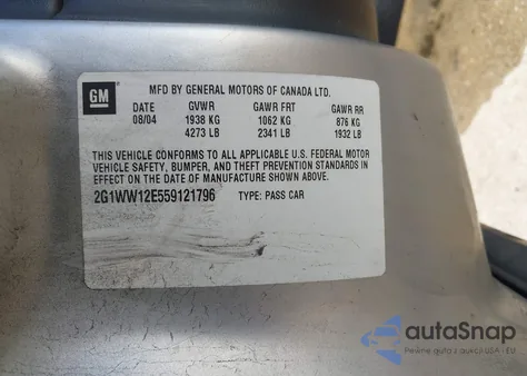 2005 Chevrolet Monte Carlo Ls из США, поврежденный, VIN 2G1WW12E559121796